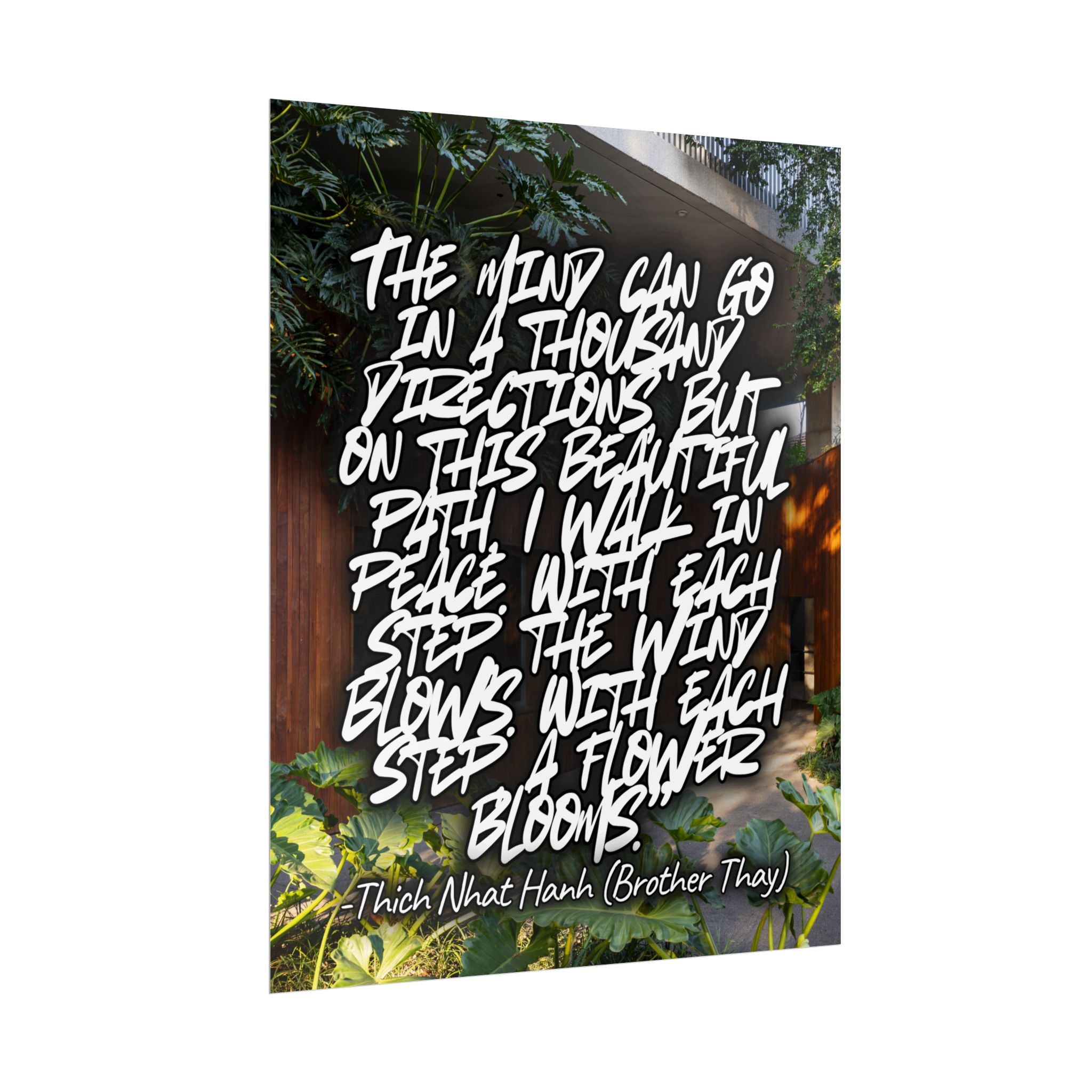 Rolled Poster — Thich Nhat Hanh Quote Mindful Garden Wall Art
