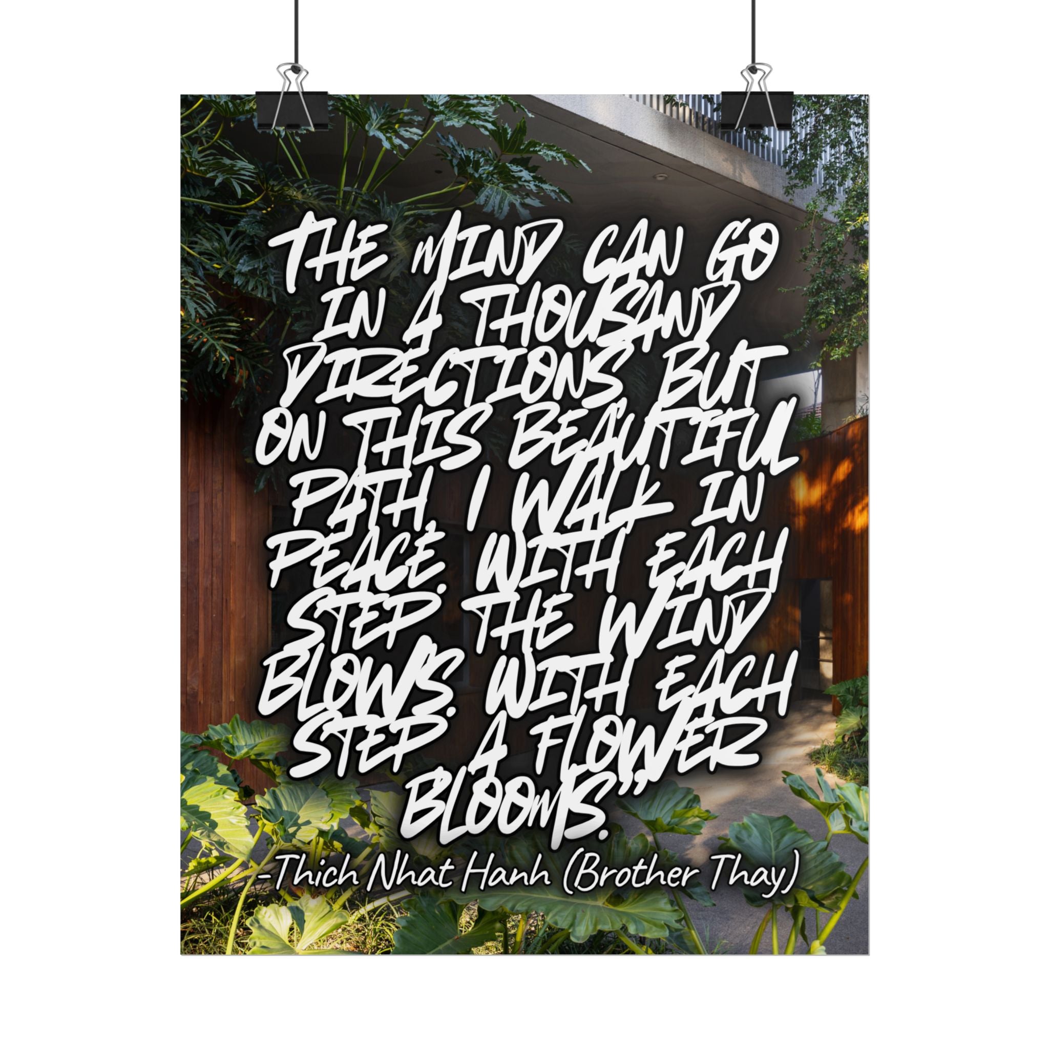 Rolled Poster — Thich Nhat Hanh Quote Mindful Garden Wall Art