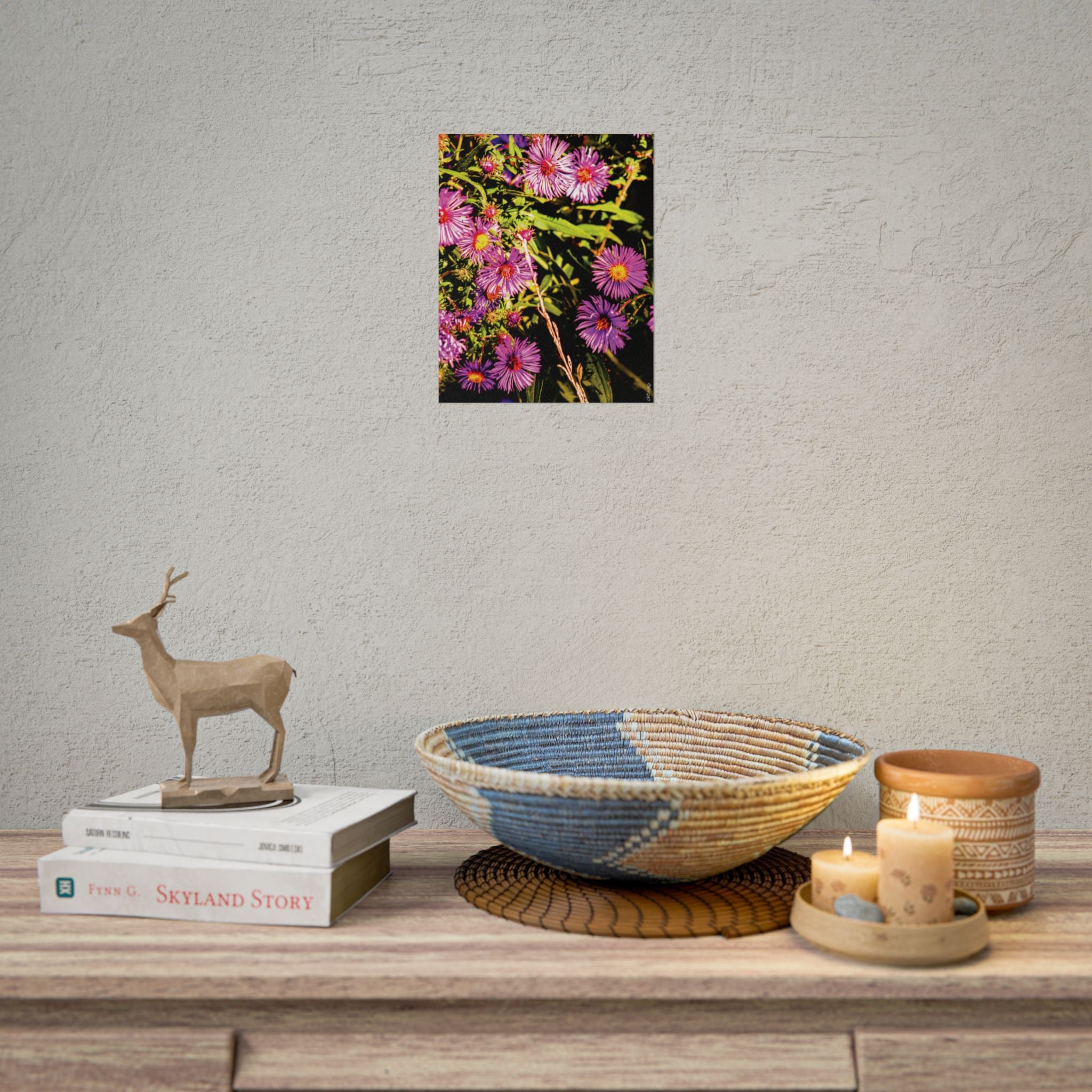 Rolled Poster — Vibrant Purple Aster Floral Wall Art