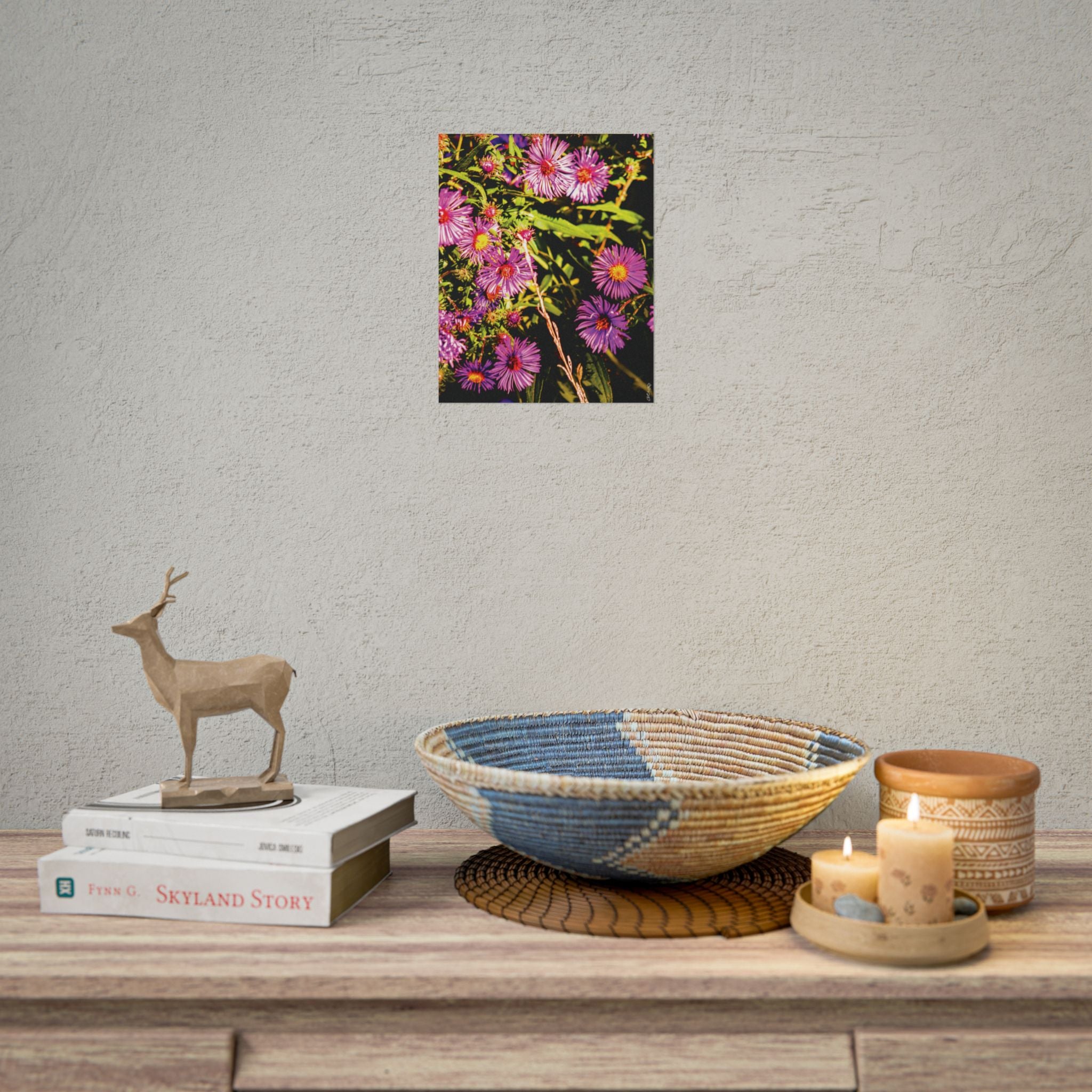 Rolled Poster — Vibrant Purple Aster Floral Wall Art