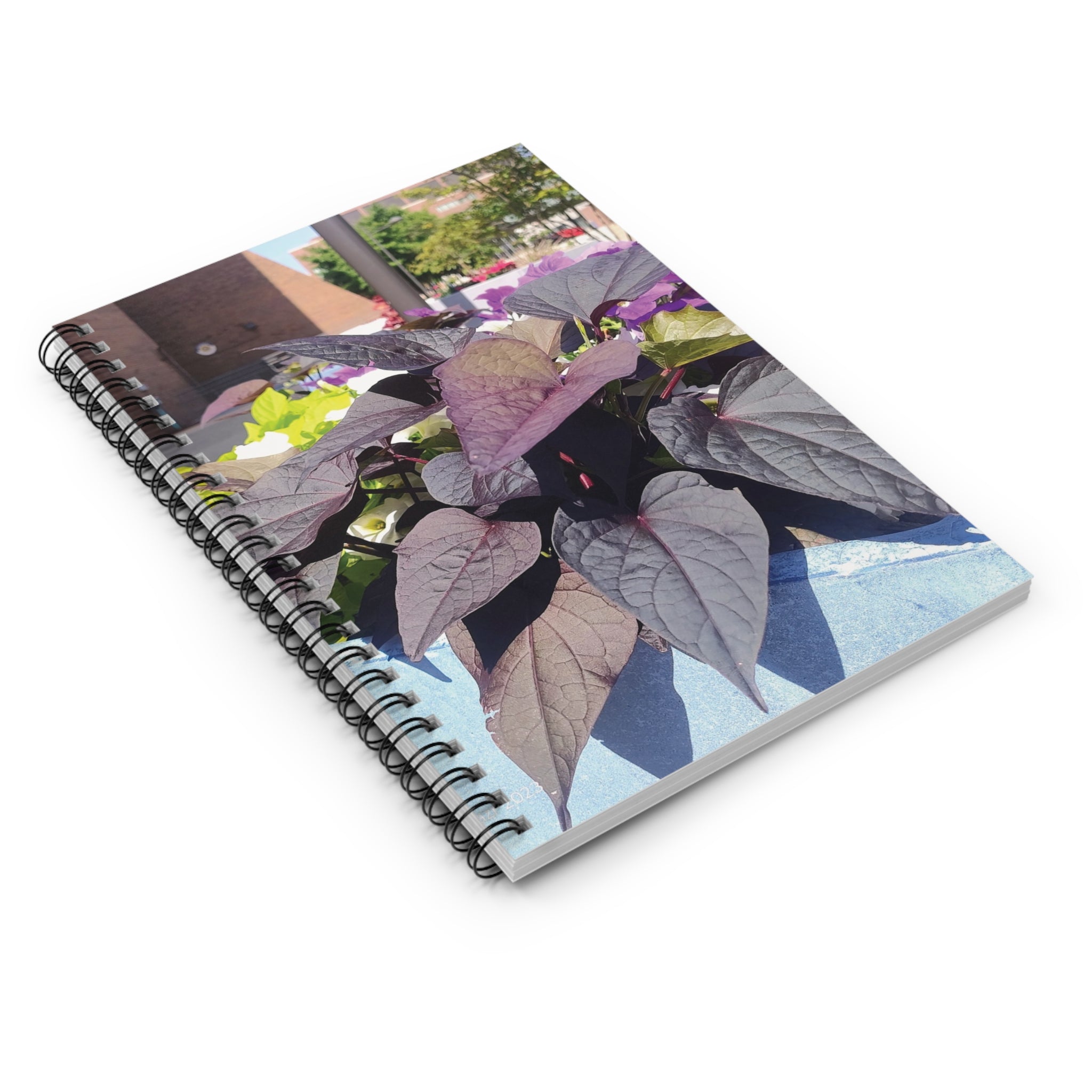 Spiral Notebook - Purple Leafy Plant Ruled Line (8273248026796)