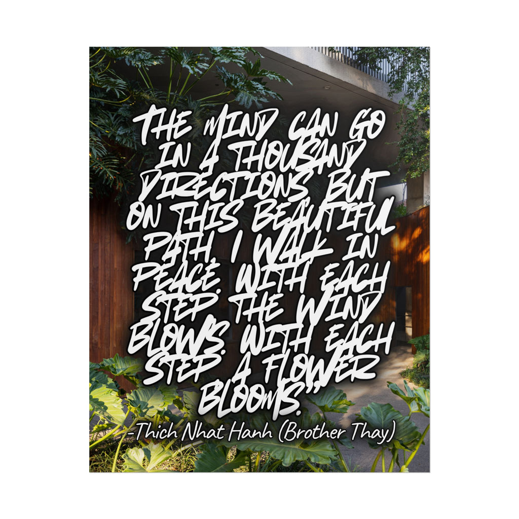 Rolled Poster — Thich Nhat Hanh Quote Mindful Garden Wall Art