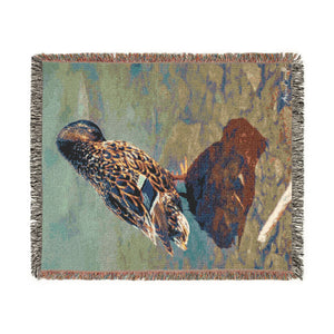 Cozy Duck Woven Blanket, Rustic Home Decor, Gift for Nature Lovers, Perfect for Picnics, Winter Warmth, Animal Lover's Gift (8310045147308)