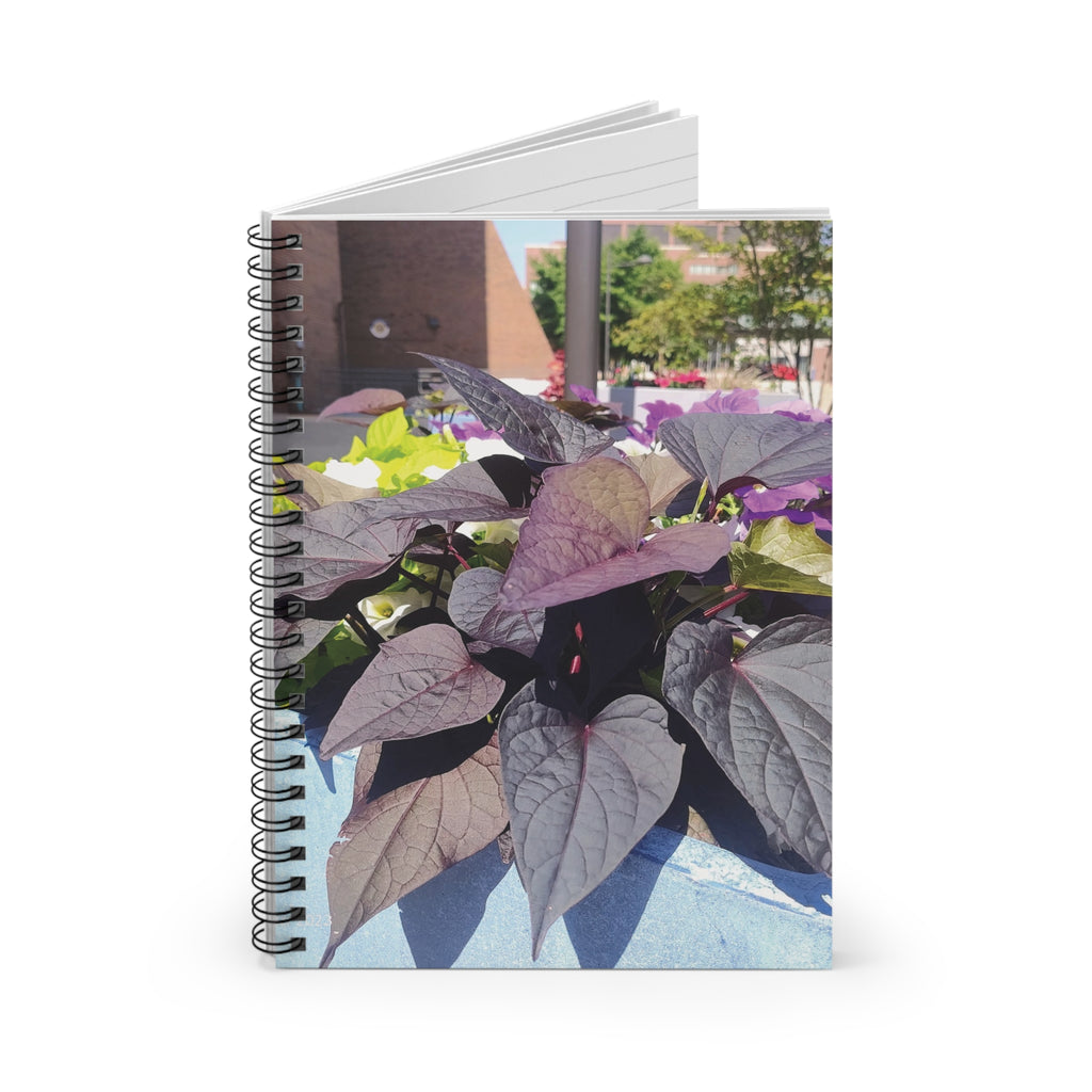 Spiral Notebook - Purple Leafy Plant Ruled Line (8273248026796)