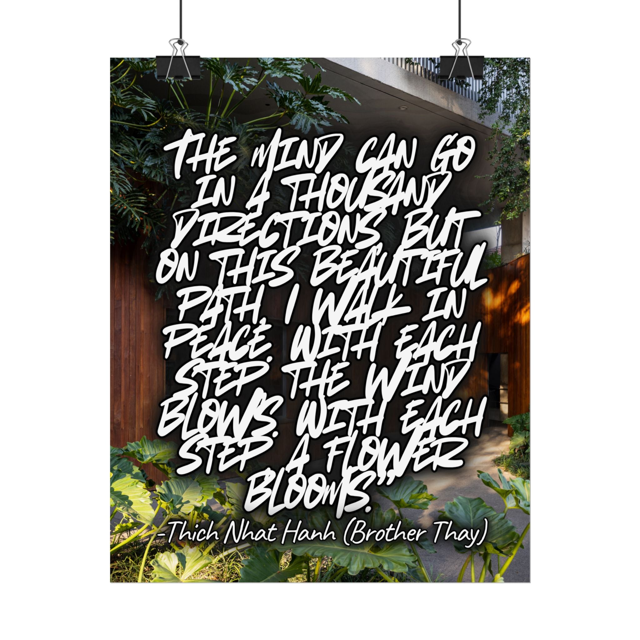 Rolled Poster — Thich Nhat Hanh Quote Mindful Garden Wall Art